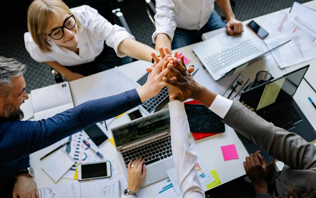 colleagues having a team building